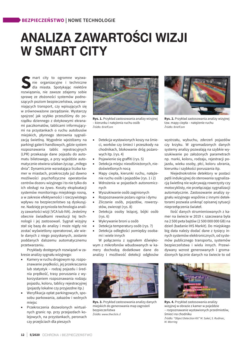 „Analiza zawartości wizji w smart city”, Cezary Mecwaldowski, „Ochrona i Bezpieczeństwo” nr 5/2020